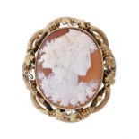 A mid Victorian shell cameo of a Bacchante