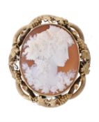 A mid Victorian shell cameo of a Bacchante
