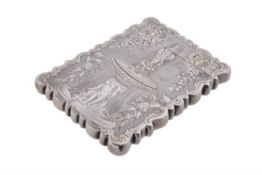 A Victorian silver shaped rectangular card case