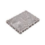 A Victorian silver shaped rectangular card case