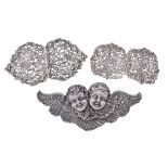 Three late Victorian silver two-part buckles