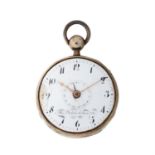 A silver open face calendar quarter repeating pocket watch