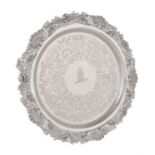 A late Victorian silver shaped circular salver by William Mammatt & Son
