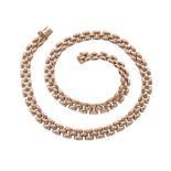 A 9 carat gold brick link necklace