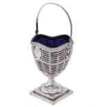 A George III silver pierced swing handle basket by Ann Chesterman