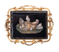 A mid 19th century micro mosaic brooch