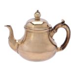 Y A Victorian silver gilt baluster bachelor tea pot by R. & S. Garrard & Co.