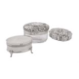 Three silver or silver mounted boxes
