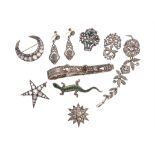 A collection of antique paste jewellery