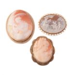 A 1970s shell cameo brooch