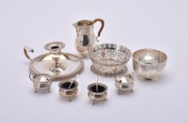 A collection of silver items