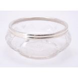 A silver mounted cut glass bowl