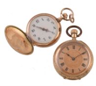 Usnigned, Gold keyless wind open face fob watch