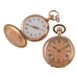 Usnigned, Gold keyless wind open face fob watch