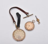 Unsigned, Gold coloured open face fob watch