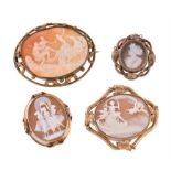 A Victorian shell cameo brooch of Venus