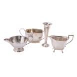 A silver octagonal sugar basin by Viner's Ltd.