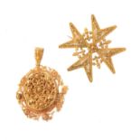 A 19th century gold filigree Maltese cross brooch