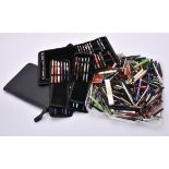 A large collection of assorted fountain pens, ball point pens, roller ball pens & propelling pencils