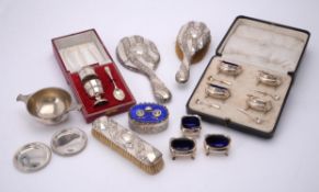 A collection of silver and silver mounted items