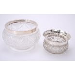 An Edwardian silver mounted cut glass circular bowl by George Nathan & Ridley Hayes