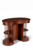 A late Victorian mahogany kidney shaped desk