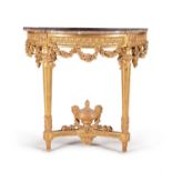 A Louis XVI carved giltwood console table