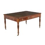 A Regency mahogany and leather inset library table