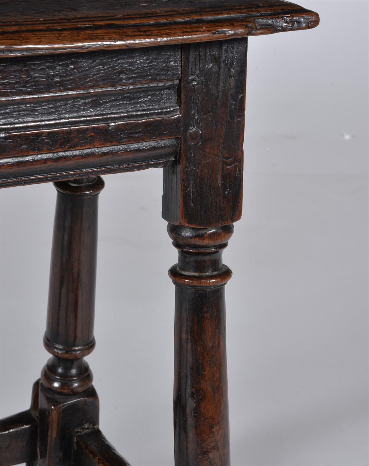 A Charles II oak joint stool - Image 2 of 3