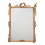 A giltwood and composition rectangular wall mirror