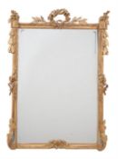 A giltwood and composition rectangular wall mirror