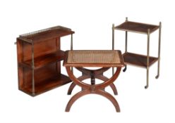 Y A flight of three Regency mahogany and brass mounted shelves