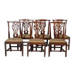 A companion set of six mahogany dining chairs