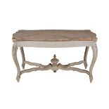 A grey painted centre table in Louis XV style