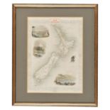 A map print of New Zealand