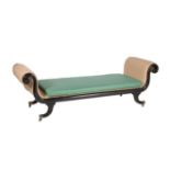 A Regency ebonised day bed