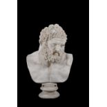 A large plaster bust of Herakles after the Antique
