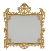 A carved giltwood wall mirror in George III style