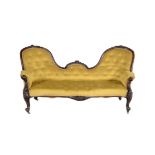 Y A Victorian rosewood and upholstered sofa