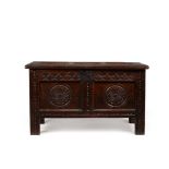 A Charles II oak coffer