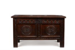 A Charles II oak coffer