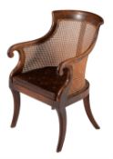 A Regency mahogany bergere armchair