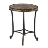 A Regency black lacquered and parcel gilt occasional table