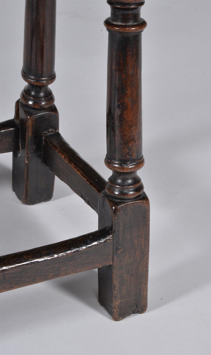 A Charles II oak joint stool - Image 3 of 3