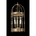 A gilt metal circular hall lantern