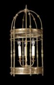 A gilt metal circular hall lantern