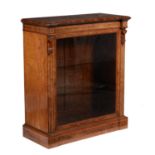 Y A Victorian burr walnut and tulipwood banded side cabinet