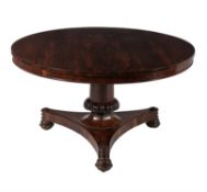 Y A William IV rosewood centre table