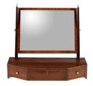 Y A George IIII partridge wood and ivory mounted dressing mirror