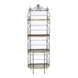 A French lacquered brass and iron baker's rack